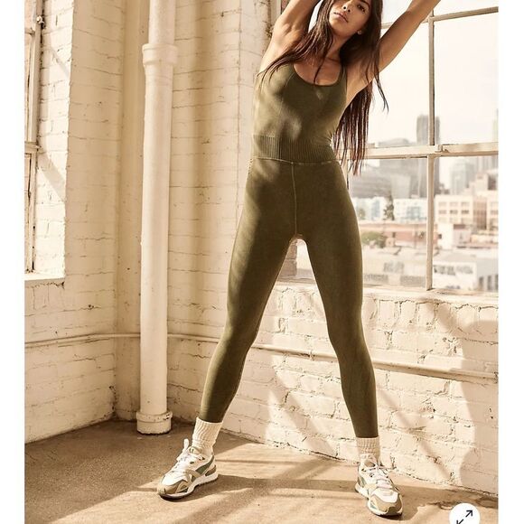 Free People Pants - Free People Good Karma Onesie in Vintage Secret Moss BNWOT
